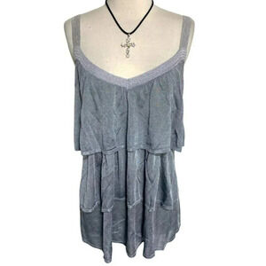IISLI Rio Samba‎ Cami L metallic silver tiered top New